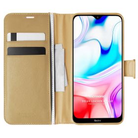 Microsonic Xiaomi Redmi 8 Delux Leather Wallet Gold Kılıf
