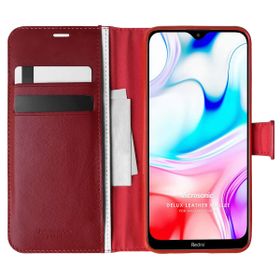 Microsonic Xiaomi Redmi 8 Delux Leather Wallet Kırmızı Kılıf