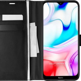 Microsonic Xiaomi Redmi 8 Delux Leather Wallet Siyah Kılıf
