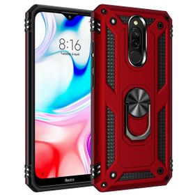 Microsonic Xiaomi Redmi 8 Kırmızı Military Ring Holder Kılıf