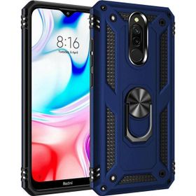 Microsonic Xiaomi Redmi 8 Military Ring Holder Lacivert Kılıf