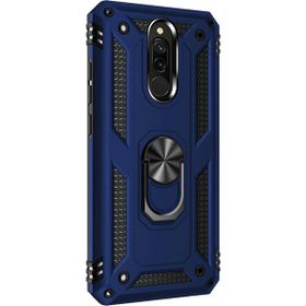 Microsonic Xiaomi Redmi 8 Military Ring Holder Lacivert Kılıf