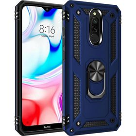 Microsonic Xiaomi Redmi 8 Military Ring Holder Lacivert Kılıf