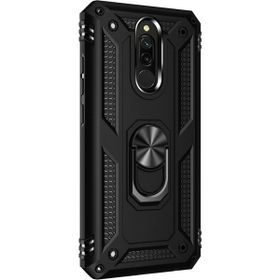 Microsonic Xiaomi Redmi 8 Military Ring Holder Siyah Kılıf