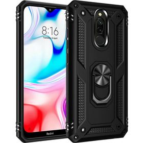 Microsonic Xiaomi Redmi 8 Military Ring Holder Siyah Kılıf