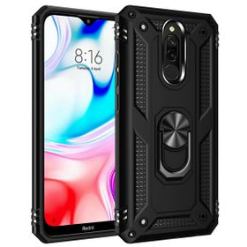 Microsonic Xiaomi Redmi 8 Military Ring Holder Siyah Kılıf