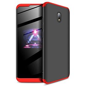 Microsonic Xiaomi Redmi 8A Double Dip 360 Protective Siyah Kırmızı Kılıf