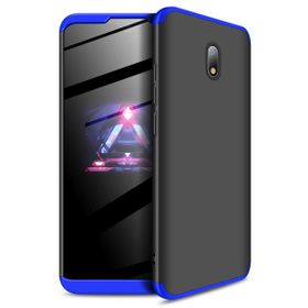 Microsonic Xiaomi Redmi 8A Double Dip 360 Protective Siyah Mavi Kılıf