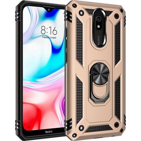Microsonic Xiaomi Redmi 8A Military Ring Holder Gold Kılıf