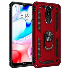Microsonic Xiaomi Redmi 8A Military Ring Holder Kırmızı Kılıf