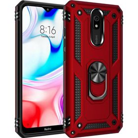 Microsonic Xiaomi Redmi 8A Military Ring Holder Kırmızı Kılıf