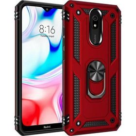 Microsonic Xiaomi Redmi 8A Military Ring Holder Kırmızı Kılıf