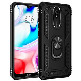 Microsonic Xiaomi Redmi 8A Siyah Military Ring Holder Kılıf