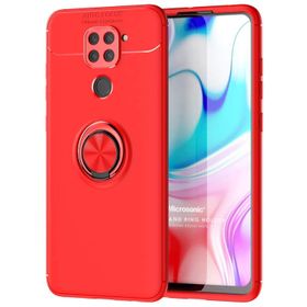 Microsonic Xiaomi Redmi 9 Kickstand Ring Holder Kırmızı Kılıf