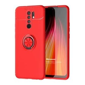 Microsonic Xiaomi Redmi 9 Kickstand Ring Holder Kırmızı Kılıf