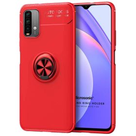 Microsonic Xiaomi Redmi 9 Kickstand Ring Holder Kırmızı Kılıf