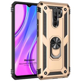 Microsonic Xiaomi Redmi 9 Military Ring Holder Gold Kılıf