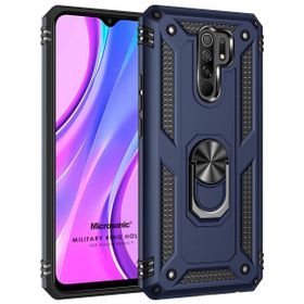 Microsonic Xiaomi Redmi 9 Military Ring Holder Lacivert Kılıf