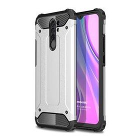 Microsonic Xiaomi Redmi 9 Rugged Armor Gümüş Kılıf