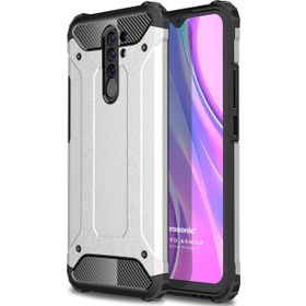 Microsonic Xiaomi Redmi 9 Rugged Armor Gümüş Kılıf