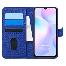 Microsonic Xiaomi Redmi 9A Fabric Book Wallet Lacivert Kılıf