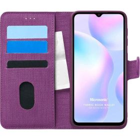 Microsonic Xiaomi Redmi 9A Fabric Book Wallet Mor Kılıf