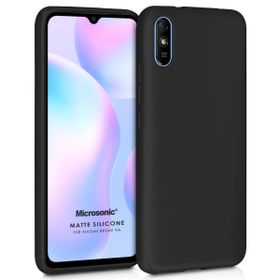 Microsonic Xiaomi Redmi 9A Matte Silicone Siyah Kılıf