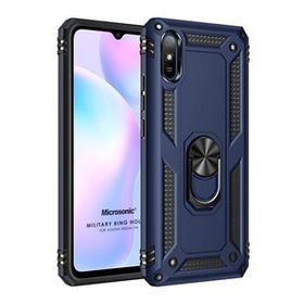 Microsonic Xiaomi Redmi 9A Military Ring Holder Lacivert Kılıf
