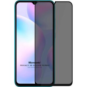 Microsonic Xiaomi Redmi 9A Privacy 5D Gizlilik Filtreli Siyah Cam Ekran Koruyucu