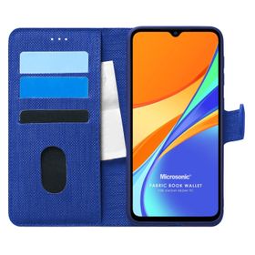 Microsonic Xiaomi Redmi 9C Fabric Book Wallet Lacivert Kılıf