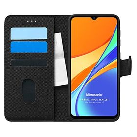 Microsonic Xiaomi Redmi 9C Fabric Book Wallet Siyah Kılıf