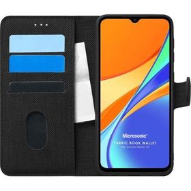 Microsonic Xiaomi Redmi 9C Fabric Book Wallet Siyah Kılıf