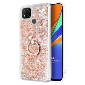 Microsonic Xiaomi Redmi 9C Glitter Liquid Holder Gold Kılıf