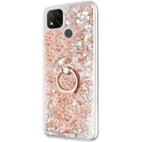 Microsonic Xiaomi Redmi 9C Glitter Liquid Holder Gold Kılıf