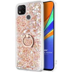 Microsonic Xiaomi Redmi 9C Glitter Liquid Holder Gold Kılıf