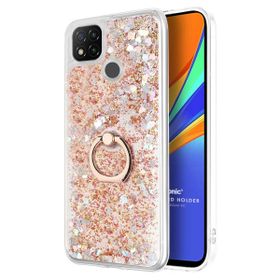 Microsonic Xiaomi Redmi 9C Glitter Liquid Holder Gold Kılıf