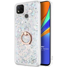 Microsonic Xiaomi Redmi 9C Glitter Liquid Holder Gümüş Kılıf