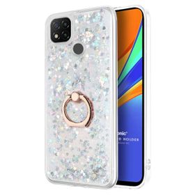 Microsonic Xiaomi Redmi 9C Glitter Liquid Holder Gümüş Kılıf