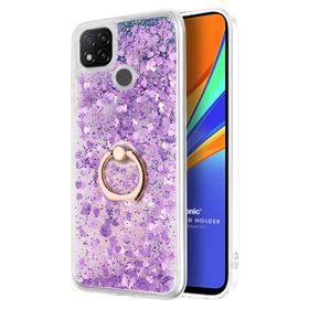 Microsonic Xiaomi Redmi 9C Glitter Liquid Holder Mor Kılıf