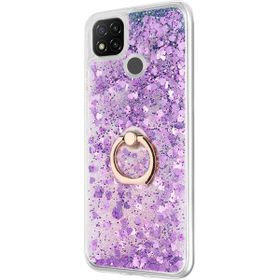 Microsonic Xiaomi Redmi 9C Glitter Liquid Holder Mor Kılıf