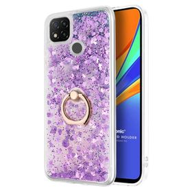 Microsonic Xiaomi Redmi 9C Glitter Liquid Holder Mor Kılıf