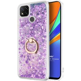 Microsonic Xiaomi Redmi 9C Glitter Liquid Holder Mor Kılıf
