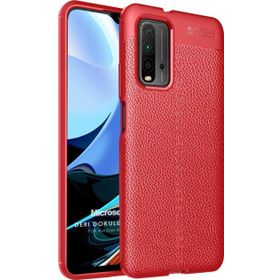 Microsonic Xiaomi Redmi 9t Deri Dokulu Silikon Kırmızı Kılıf