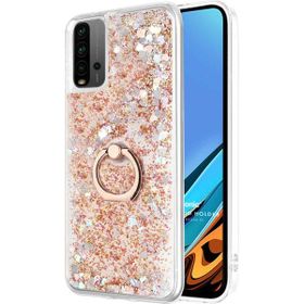 Microsonic Xiaomi Redmi 9T Glitter Liquid Holder Gold Kılıf