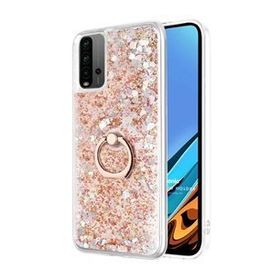 Microsonic Xiaomi Redmi 9T Glitter Liquid Holder Gold Kılıf