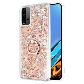 Microsonic Xiaomi Redmi 9T Glitter Liquid Holder Gold Kılıf