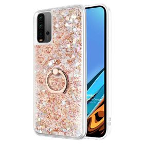 Microsonic Xiaomi Redmi 9T Glitter Liquid Holder Gold Kılıf