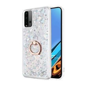 Microsonic Xiaomi Redmi 9T Glitter Liquid Holder Gümüş Kılıf