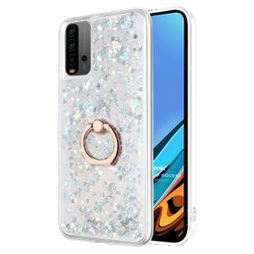 Microsonic Xiaomi Redmi 9T Glitter Liquid Holder Gümüş Kılıf