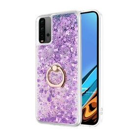 Microsonic Xiaomi Redmi 9T Glitter Liquid Holder Mor Kılıf
